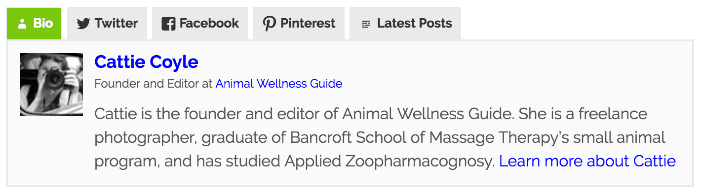 Fanciest Author Box WordPress Plugin on Animal Wellness Guide
