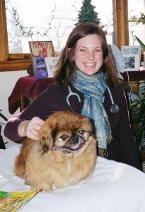 Sweepa the dog and Beth Innis, DVM